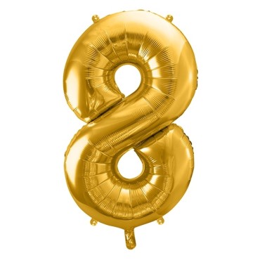 Gold  XXL Number 8 Foilballoon