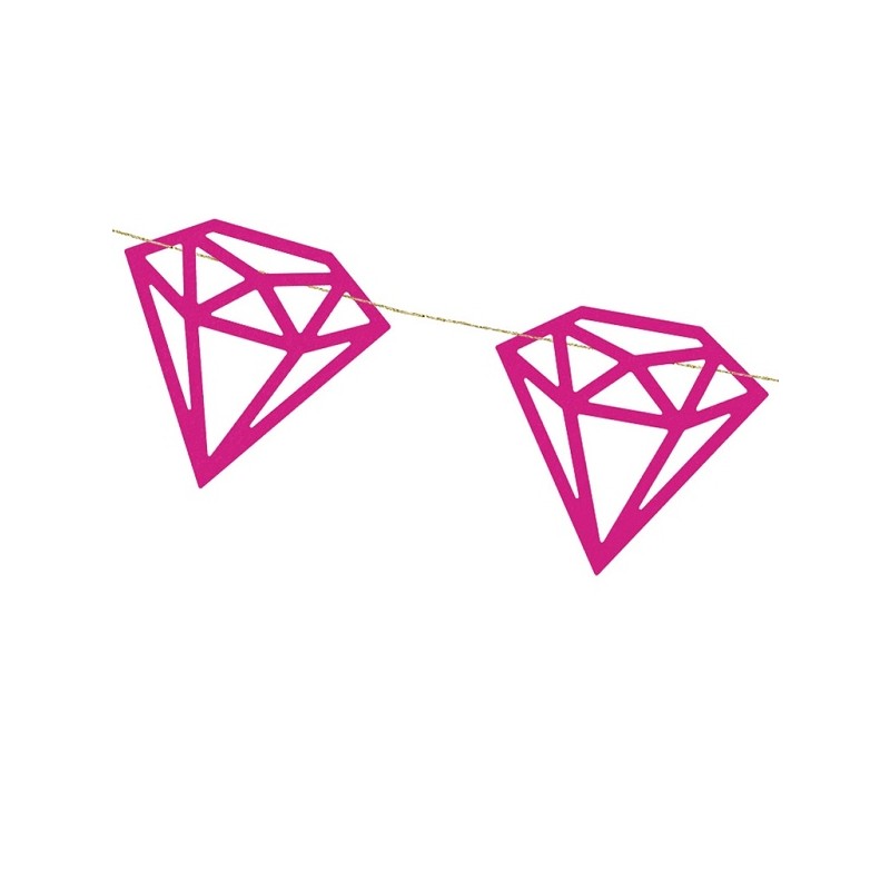 PartyDeco Diamond Party Garland, 1m