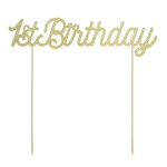 PartyDeco 1st Birthday Tortentopper Gold