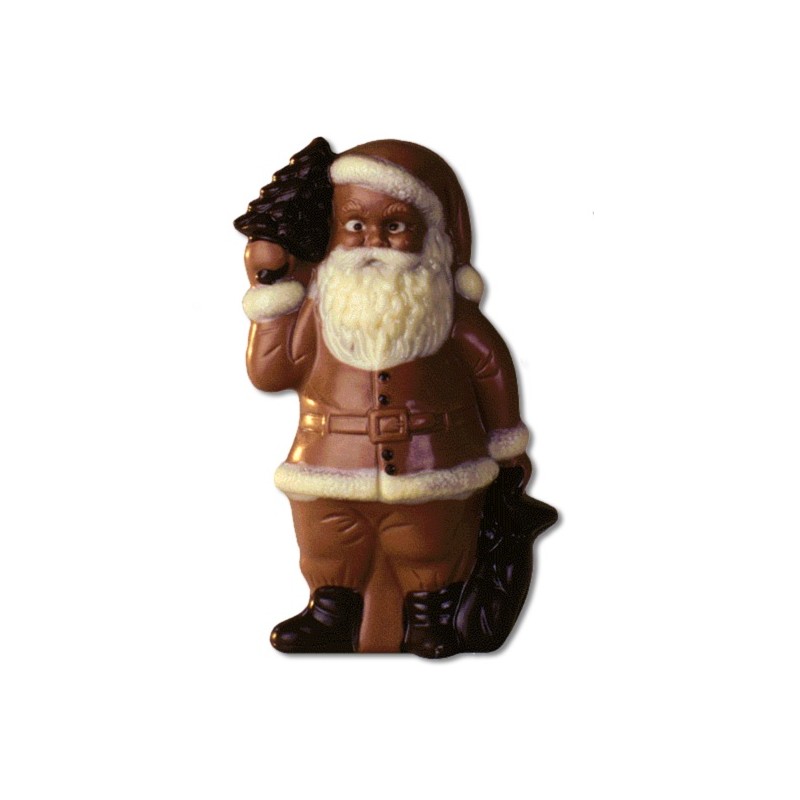 Doppelform Weihnachtsmann mit Baum Schokoladen Giessform, 140mm