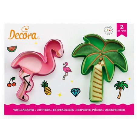 Tropical Flamingo & Palm Cookie Cutters - Set of 2