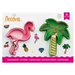 Decora Flamingo & Palmen Plätzchenausstecherset, 2 Stück