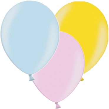 Luftballons Rosa-Blau-Gelb Baby Mix Metallic Balloons