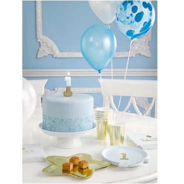 Number 1 Birthday Candle Blue Glamour