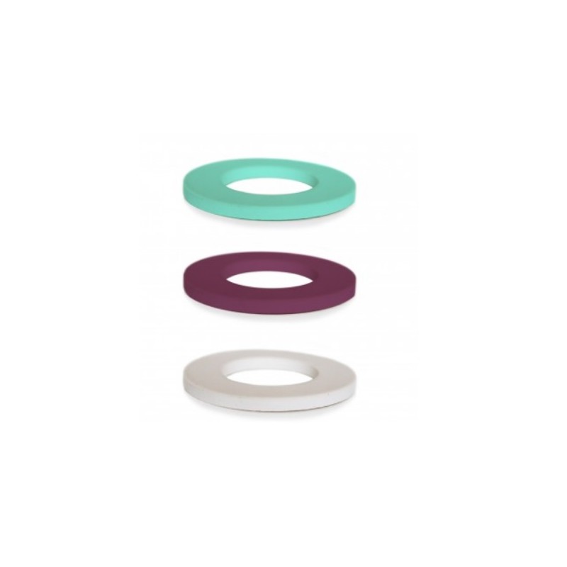 3-pc Spare Rubber gasket for Soulbottles - turquoise, lilac & white