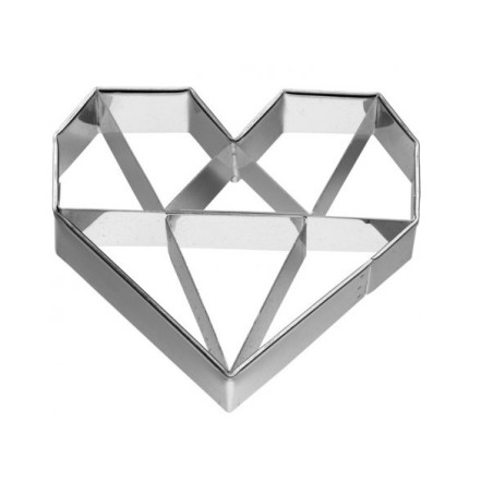 Diamond Heart Cookie Cutter, 6.5 cm