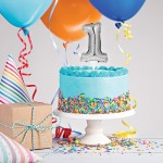 Anniversary House Mini Silber Folienballon Zahl 1 Kuchen Topper