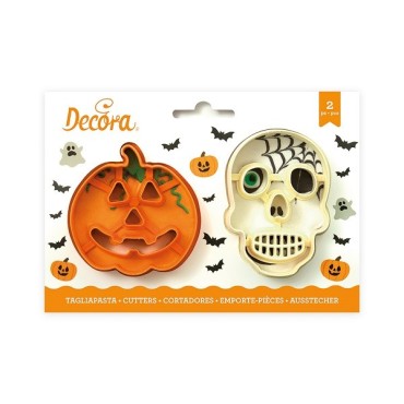 Halloween Skull and Pumkin Cookie Cutters, 2 pcs