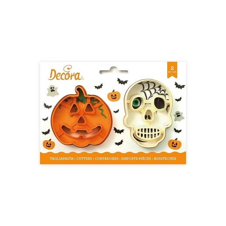 Halloween Skull and Pumkin Cookie Cutters, 2 pcs