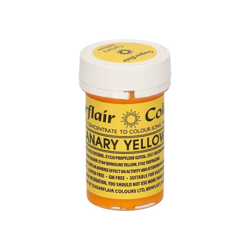 Sugarflair Lebensmittelfarbe Paste Kanarienvogel Gelb - Canary Yellow, 25g