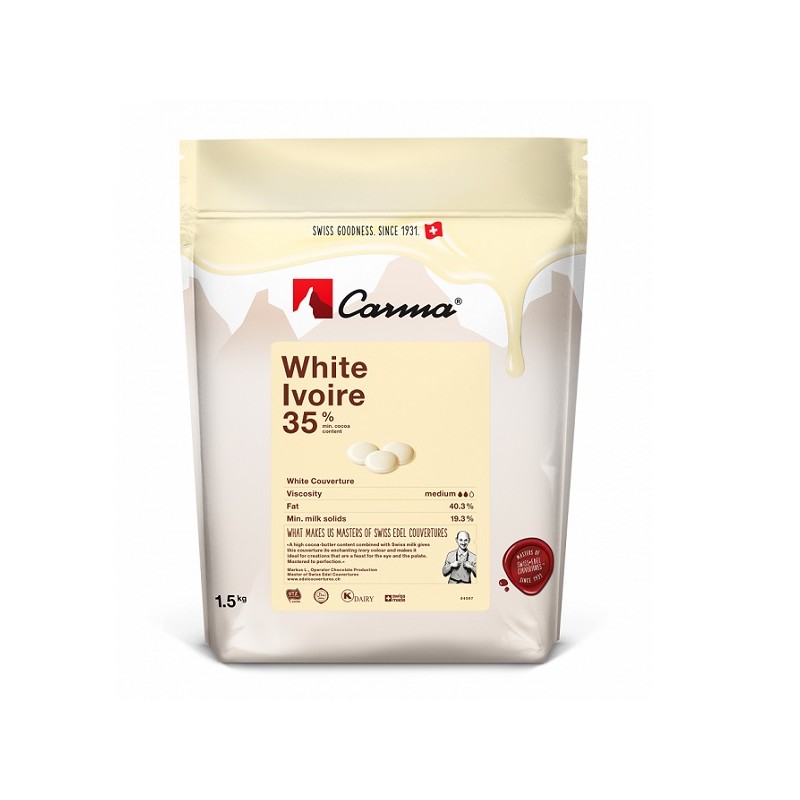 Carma White Chocolate Couverture Ivoire 35%, 1500g