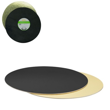 Decora Round Cake Board Set Gold/Black 40cm
