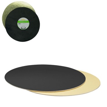 Decora Round Cake Board Set Gold/Black 24cm