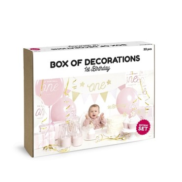 Girl 1st Birthday Party Decoration-Set