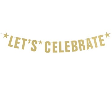 Let's Celebrate Banner Gold - Partydecoration