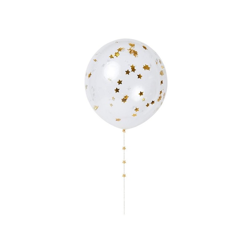 Meri Meri Star Konfetti Ballon Set GOLD, 8 Stück