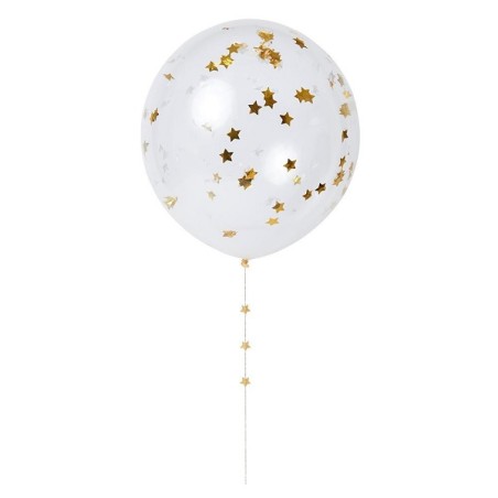 Star Confetti Balloon Kit: 8 balloons, 1 bag of star shaped confetti, stickers and twine