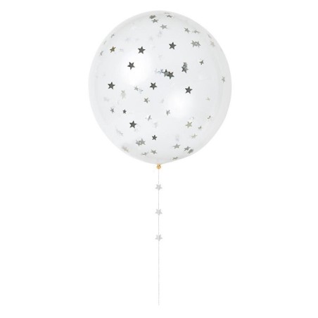 Silver Star Confetti Balloon Kit 148582