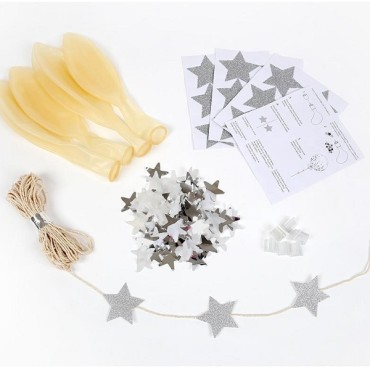 Silver Star Confetti Balloon Kit 148582