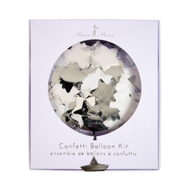 Silver Star Confetti Balloon Kit 148582