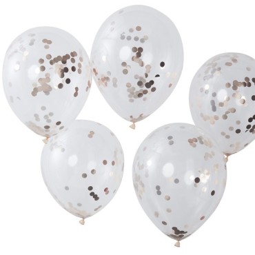 Rose Gold Confetti Balloons - Pick & Mix PM-336