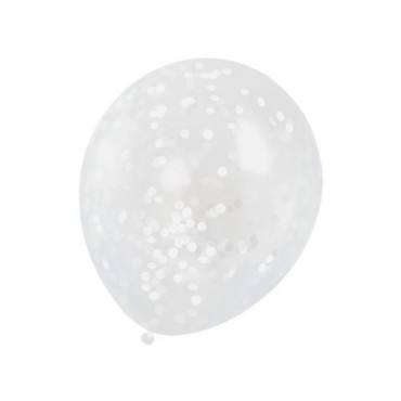White Confetti Balloons Unique Party 58114