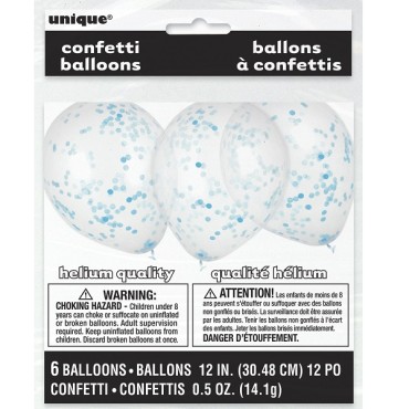 30cm Ballone Confetti Blau