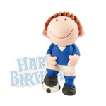Anniversary House Fussballer Tortenfigur mit Happy Birthday Schild
