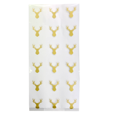 Clear Cookie Bags Gold Stags