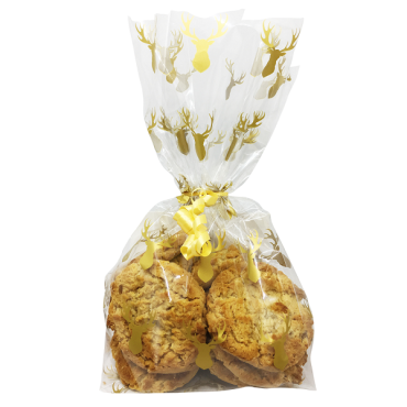 Clear Cookie Bags Gold Stags