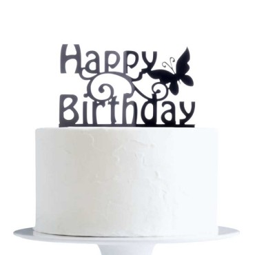 Lasercut acrilic Happy Birthday Cake Topper