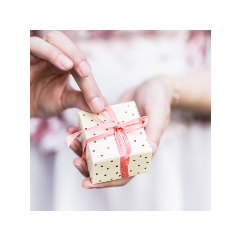 PartyDeco Mini Favour Boxes Gold Polka Dots, 10 pcs