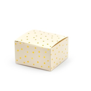 10x Gift Boxes light peach with gold dots