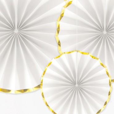 Wedding Pinwheel Decorations White-Gold Mix