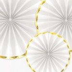 PartyDeco White/Gold Mix Decorative Rosettes, 3 pcs