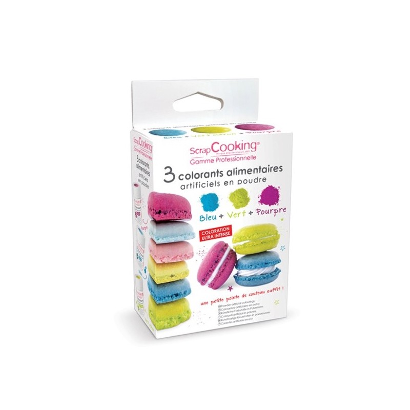 ScrapCooking Edible Lustre Blue - Green - Purple, 3x5g