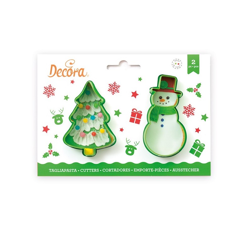 Christmas Tree & Snowman Cookie Cutters, 2 pcs