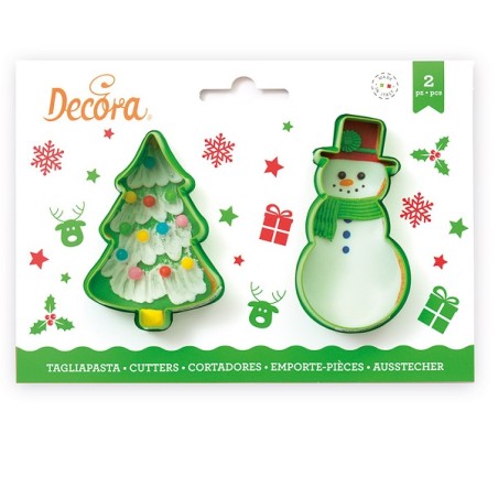 Christmas Cookie Cutter Set - Christmastree & Snowman Decora 0255069