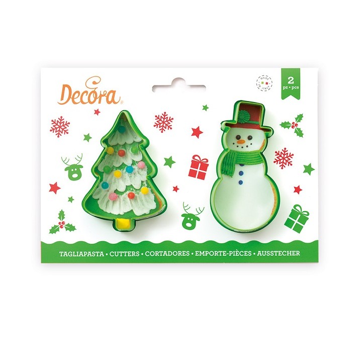 Christmas Cookie Cutter Set - Christmastree & Snowman Decora 0255069 Christmas Cookie Cutter Set - Christmastree & Snowman Decora 0255069