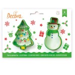 Christmas Tree & Snowman Cookie Cutters, 2 pcs