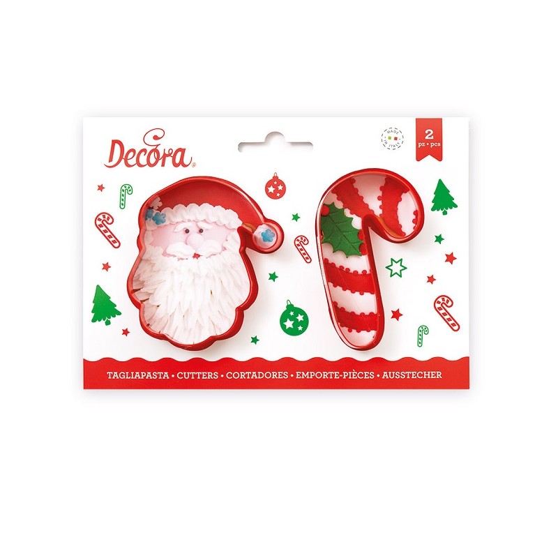 Decora Santa Claus & Candy Cane Cookie Cutters, 2 pcs