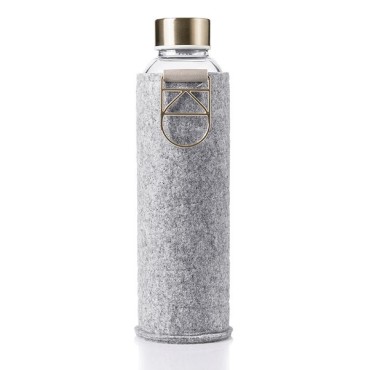 Glass Bottle Mismatch White with Feld Cover Gold with Metal Handle