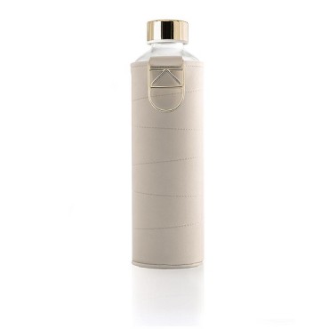 mismatch glass bottle faux leather cover beige 750ml