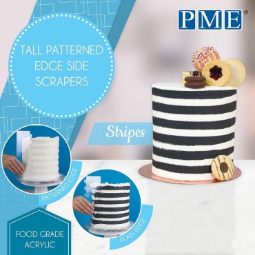 PME Tall Patterned Edge Side Scraper STRIPED - Streifen