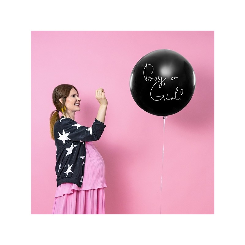 PartyDeco Boy or Girl Gender Reveal Ballon Konfetti PINK, 1 Meter