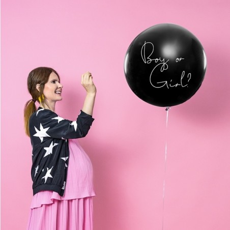 Giant Balloon Gender Reveal - Boy or Girl - Pink Confettis inside 1M Balloon