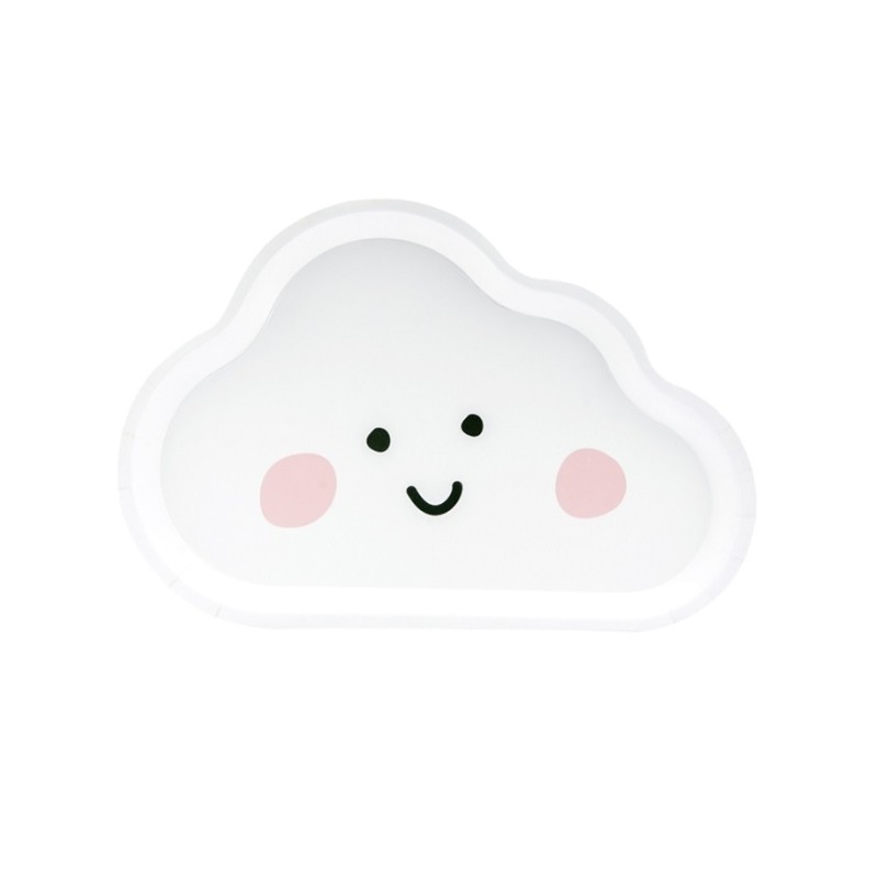 PartyDeco Cloud Party Plates, 6 pcs