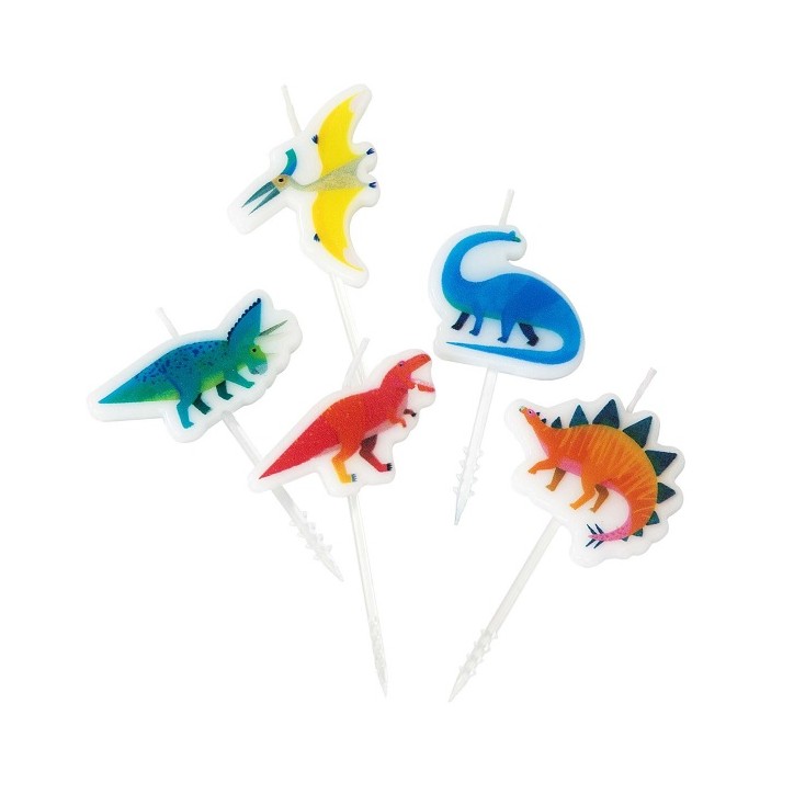 Dinosaurier Geburtstagskerzen T-Rex Steganosaurier Brachiosaurier Flugsaurier & Triceratop