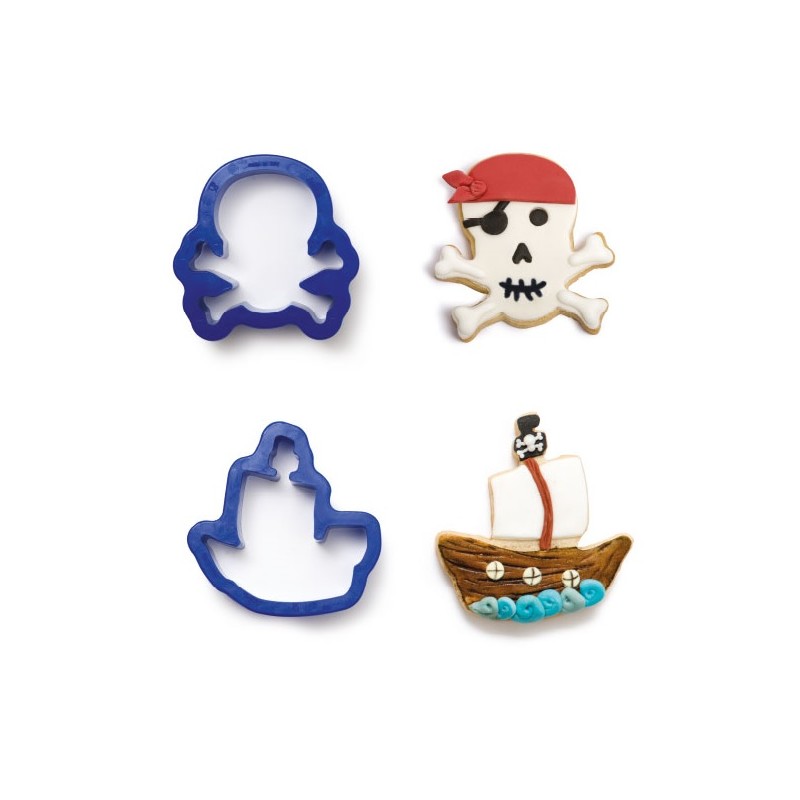 Decora Piratship and Skull Cookie Cutter Set, 2 pcs