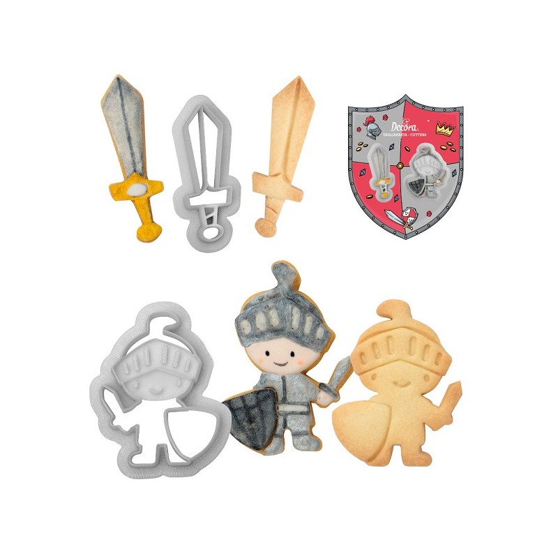 Decora Knight and Sword Cookie Cutter, 2 pcs